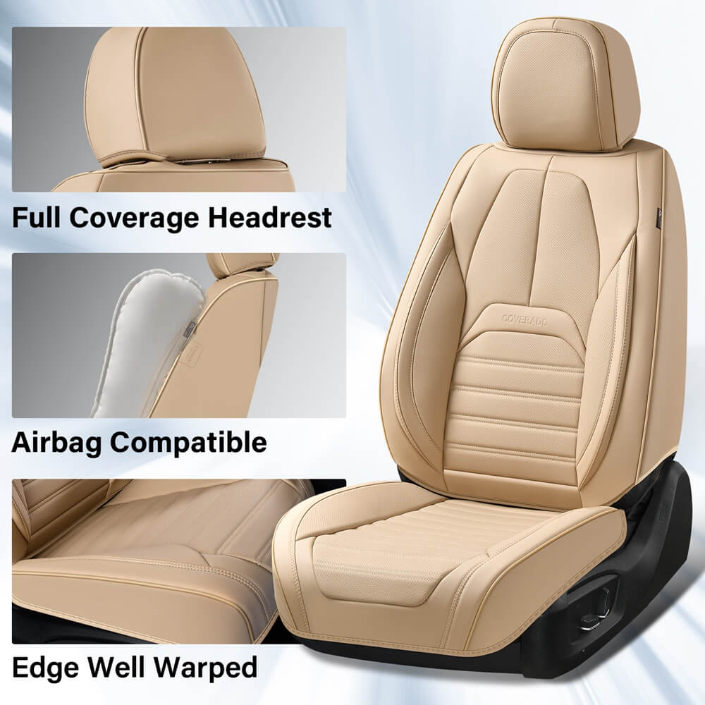 Coverado 5 Full Set Car Seat Covers Set for Front and Back Seats Auto Interior Universal Fit