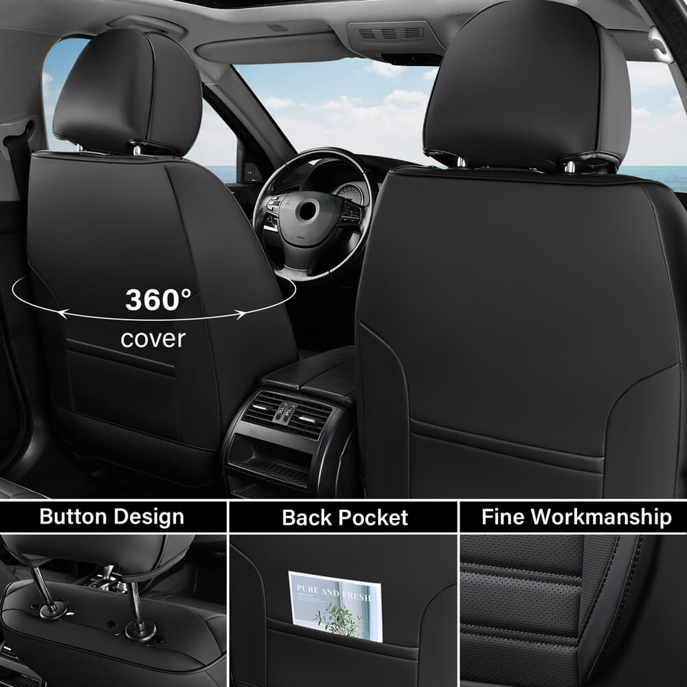 Coverado 5 Full Set Car Seat Covers Set for Front and Back Seats Auto Interior Universal Fit