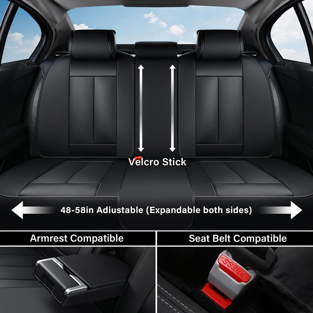 Coverado 5 Full Set Car Seat Covers Set for Front and Back Seats Auto Interior Universal Fit