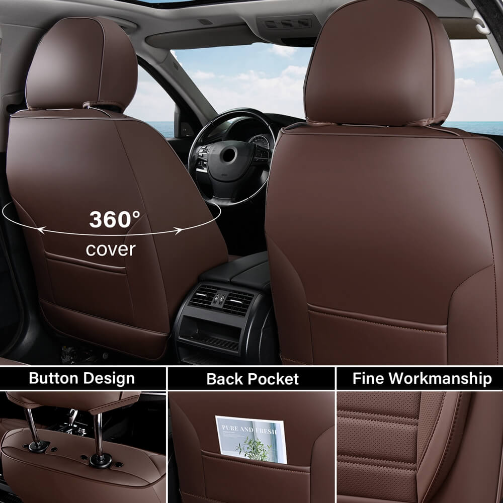 Coverado 5 Full Set Car Seat Covers Set for Front and Back Seats Auto Interior Universal Fit