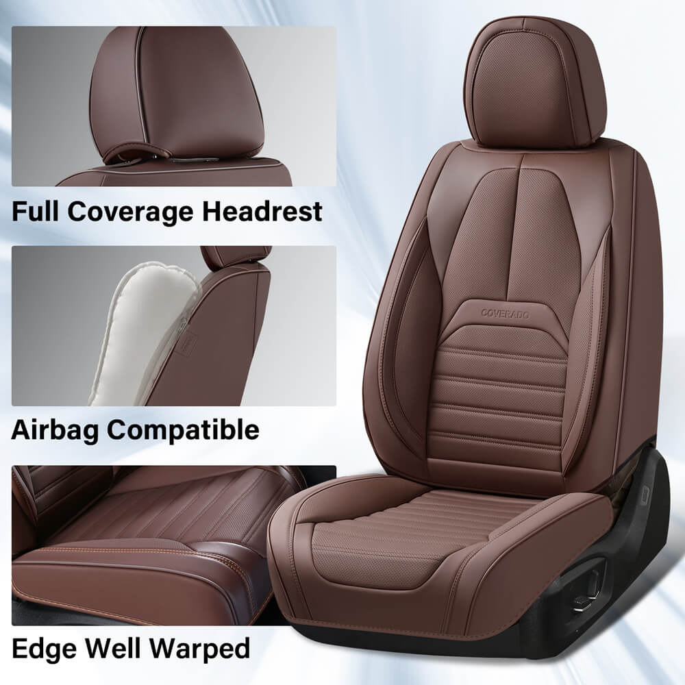 Coverado 5 Full Set Car Seat Covers Set for Front and Back Seats Auto Interior Universal Fit