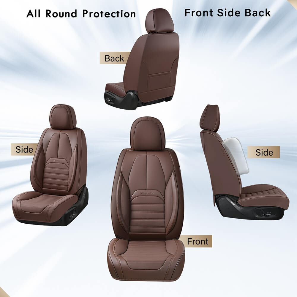 Coverado 5 Full Set Car Seat Covers Set for Front and Back Seats Auto Interior Universal Fit