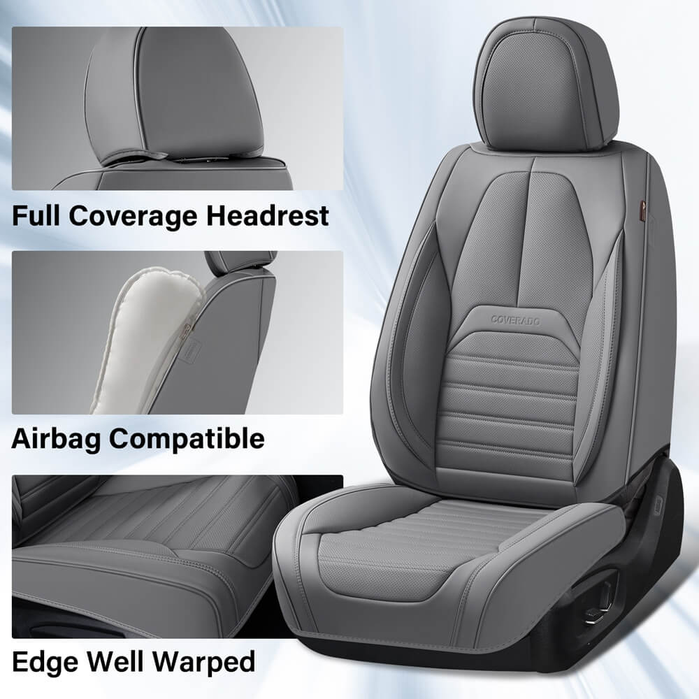 Coverado 5 Full Set Car Seat Covers Set for Front and Back Seats Auto Interior Universal Fit