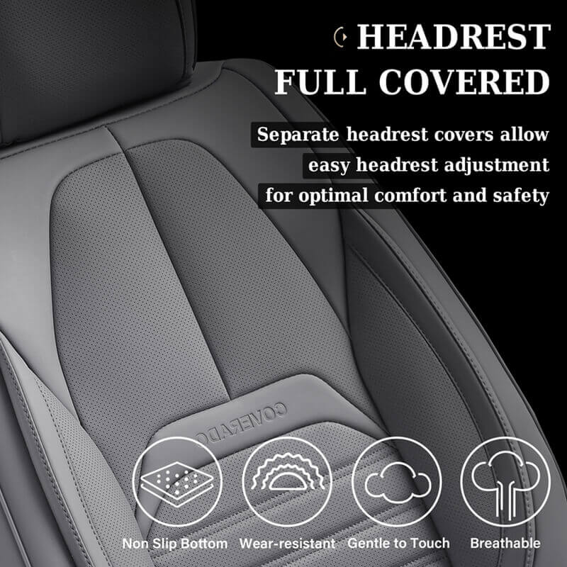 Coverado 5 Full Set Car Seat Covers Set for Front and Back Seats Auto Interior Universal Fit