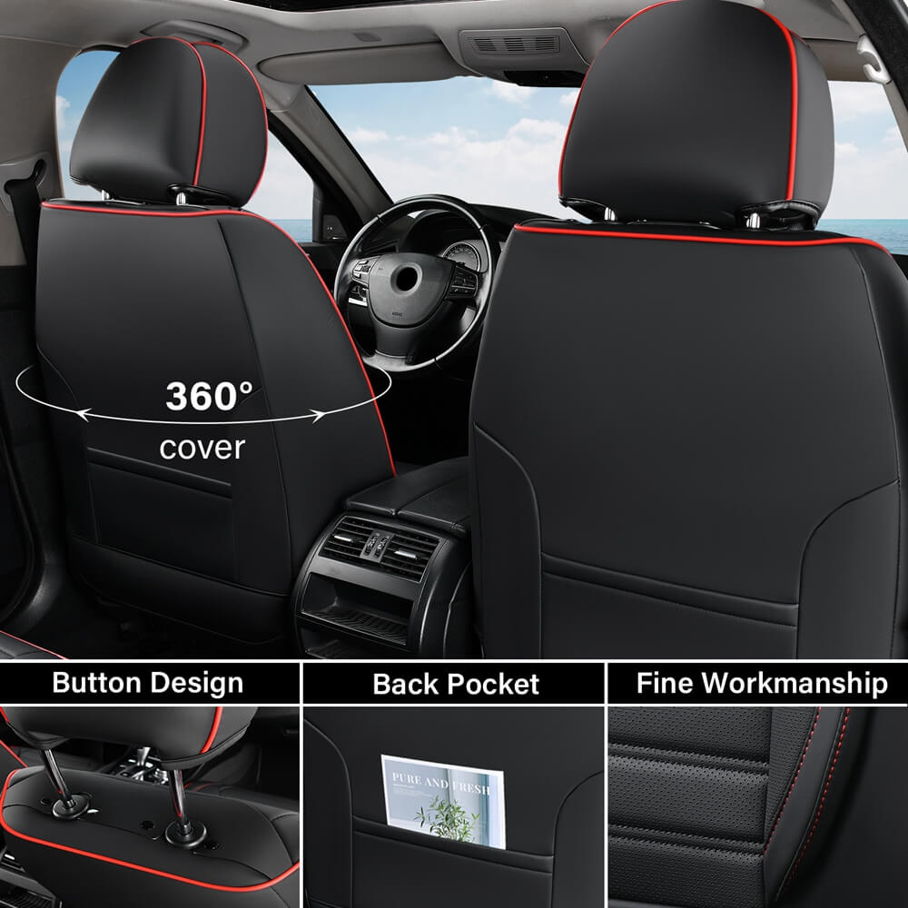 Coverado 5 Full Set Car Seat Covers Set for Front and Back Seats Auto Interior Universal Fit