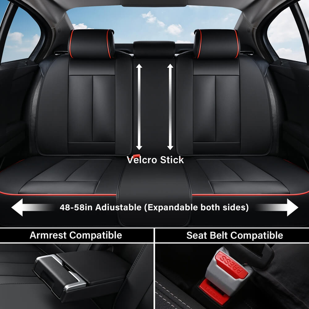 Coverado 5 Full Set Car Seat Covers Set for Front and Back Seats Auto Interior Universal Fit