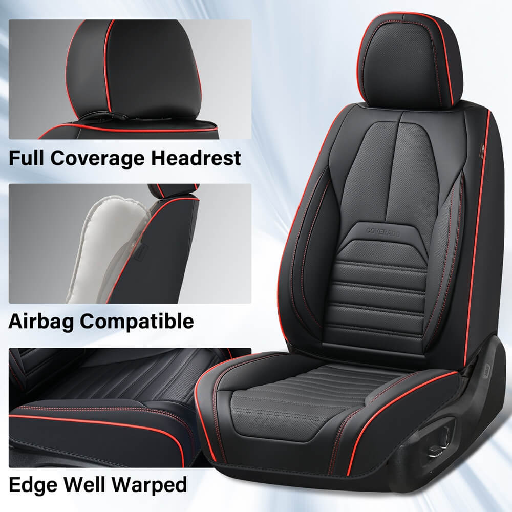 Coverado 5 Full Set Car Seat Covers Set for Front and Back Seats Auto Interior Universal Fit