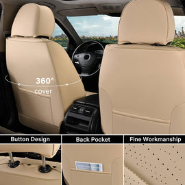 50% OFF🔥🔥 Coverado Front Car Seat Covers 2 Seats Quality Leather Universal Fit