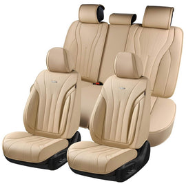 Coverado Car Seat Covers Front and Back Quality Leather Auto Seat Protectors Universal Fit