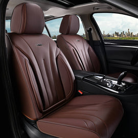 Coverado 5 Seats Full Set Car Seat Covers Front and Back Quality Leather Auto Seat Protectors Universal Fit