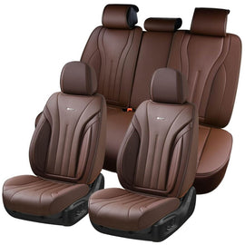 Coverado 5 Seats Full Set Car Seat Covers Front and Back Quality Leather Auto Seat Protectors Universal Fit