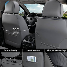 Full Set Seat Covers Coverado Car Seat Covers Front and Back Quality Leather Auto Seats Universal Fit