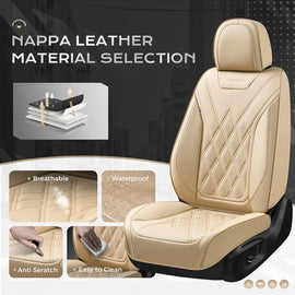 2 Seat Coverado Front Driver Passenger Car Seat Covers Diamond Pattern Leather Water Resistant Auto Seat Covers Universal Fit