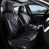 2 Seat Coverado Front Driver Passenger Car Seat Covers Diamond Pattern Leather Water Resistant Auto Seat Covers Universal Fit
