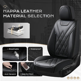 2 Seat Coverado Front Driver Passenger Car Seat Covers Diamond Pattern Leather Water Resistant Auto Seat Covers Universal Fit