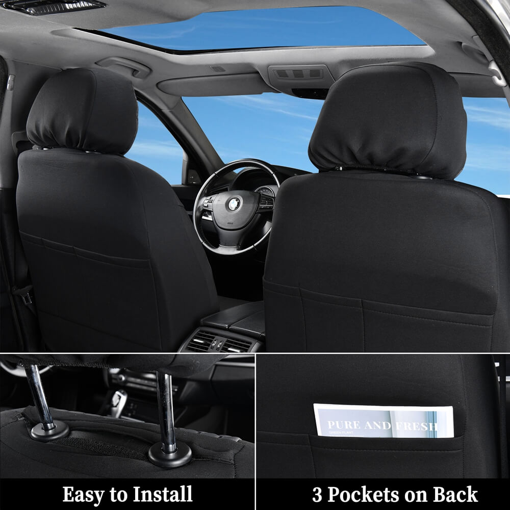 Coverado PVC Front and Back Seat Covers Comfortable and Durable Universal Fit