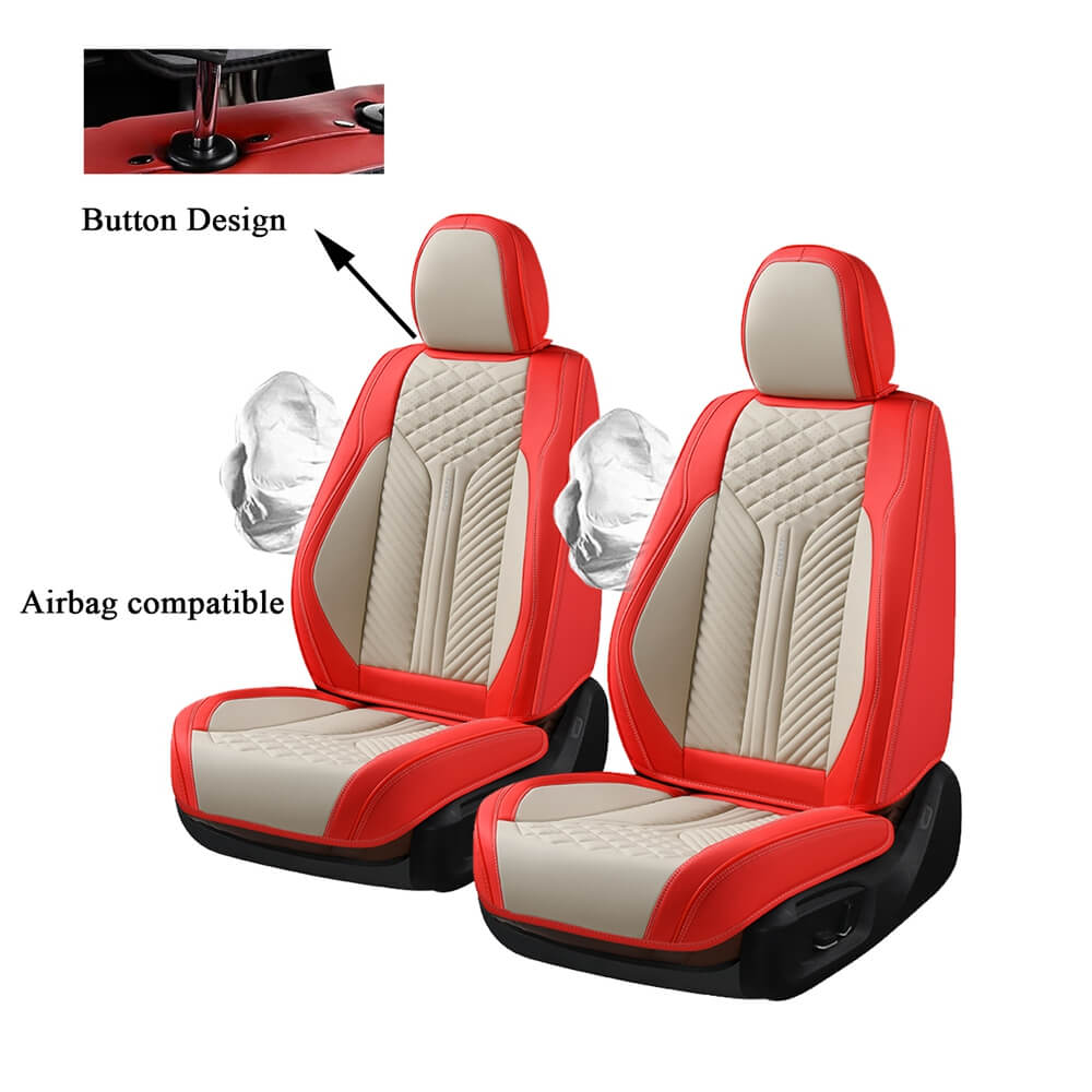 Coverado Front Seat Covers Premium Leather Universal Fit Stylish Car Seat Protectors