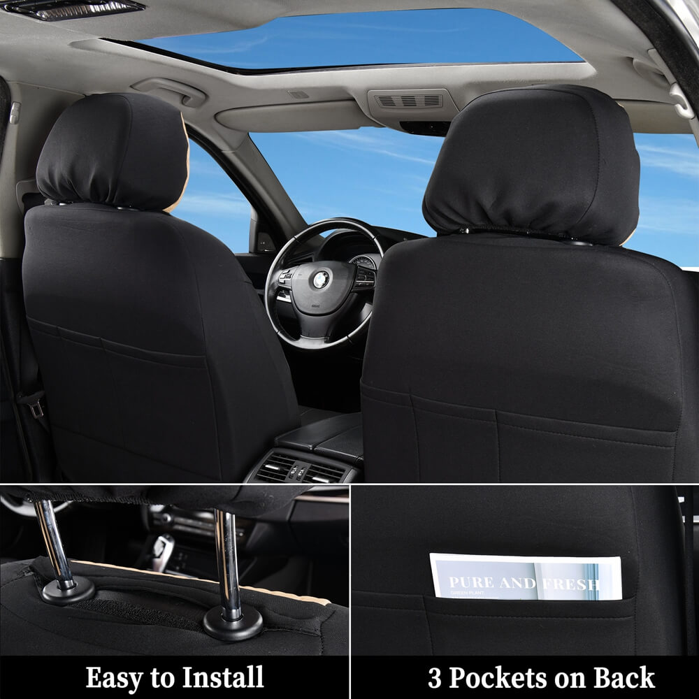 Coverado PVC Front Seat Covers 6 Pieces Seat Protectors Auto Interior Universal Fit