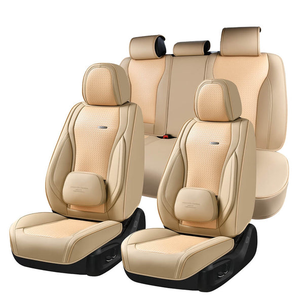 Coverado Front and Rear Car Seat Covers with Lumbar Support