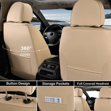 Load image into Gallery viewer, Coverado Full Set 5 Seats Car Seat Covers Front and Rear with Lumbar Support Leather Comfortable Auto Seat Protectors Universal Fit