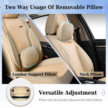 Load image into Gallery viewer, Coverado Full Set 5 Seats Car Seat Covers Front and Rear with Lumbar Support Leather Comfortable Auto Seat Protectors Universal Fit