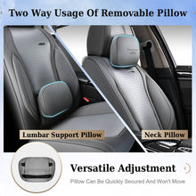Load image into Gallery viewer, Coverado Full Set 5 Seats Car Seat Covers Front and Rear with Lumbar Support Leather Comfortable Auto Seat Protectors Universal Fit