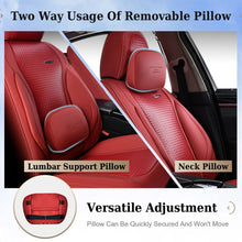 Load image into Gallery viewer, Coverado Full Set 5 Seats Car Seat Covers Front and Rear with Lumbar Support Leather Comfortable Auto Seat Protectors Universal Fit