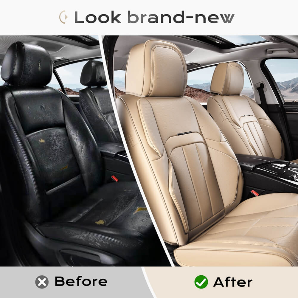 Coverado Front Seat Covers 2 Car Seats Quality Leatherette Universal Fit