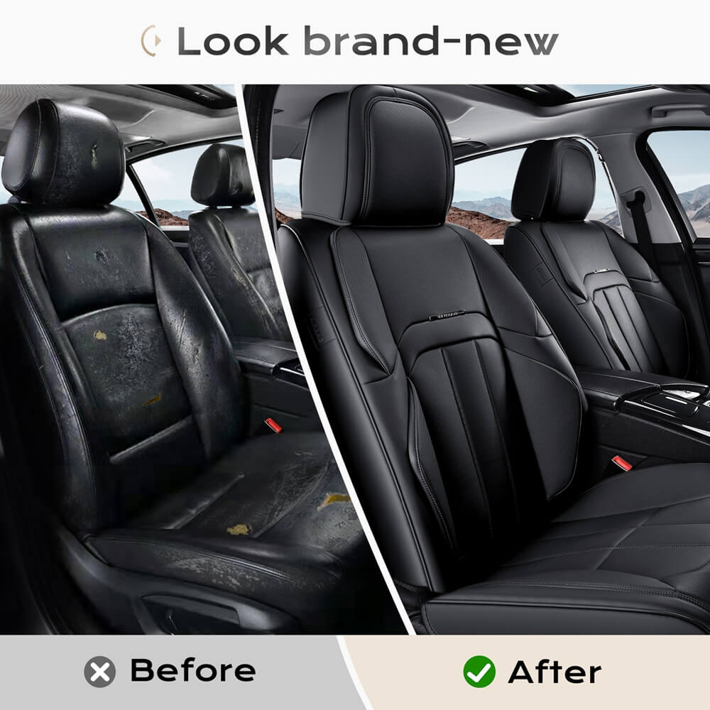 Coverado Front Seat Covers 2 Car Seats Quality Leatherette Universal Fit