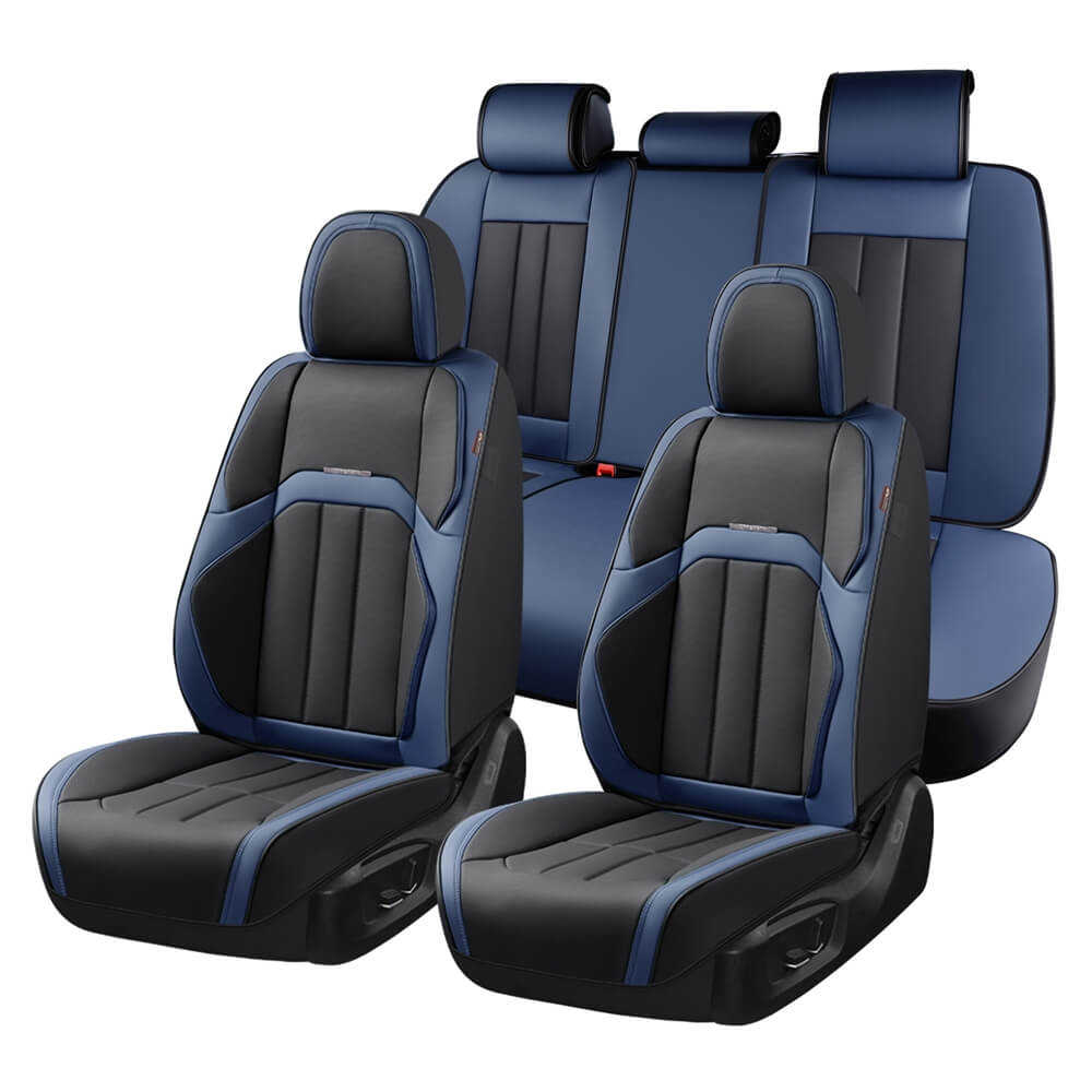 Coverado 5 Seats Full Set Seat Covers Quality Leatherette Car Front and Back Seat Protectors Universal Fit