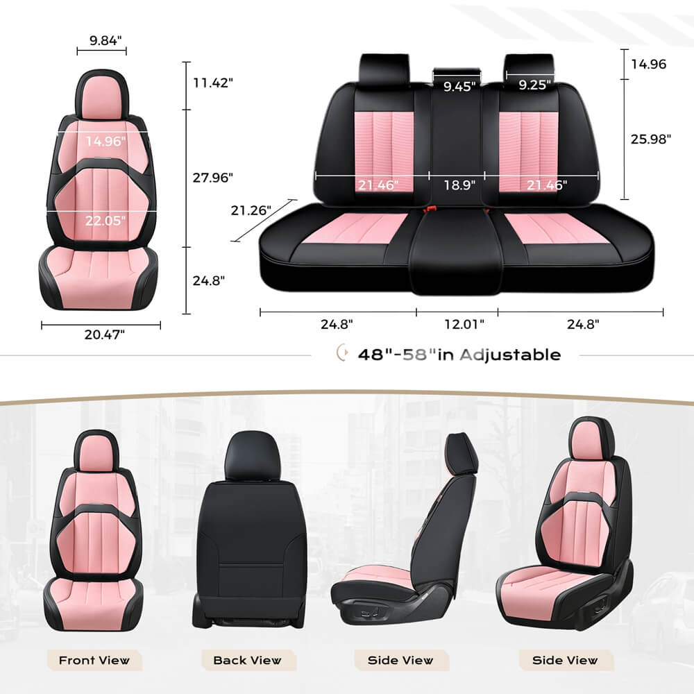 Coverado Front Seat Covers 2 Car Seats Quality Leatherette Universal Fit