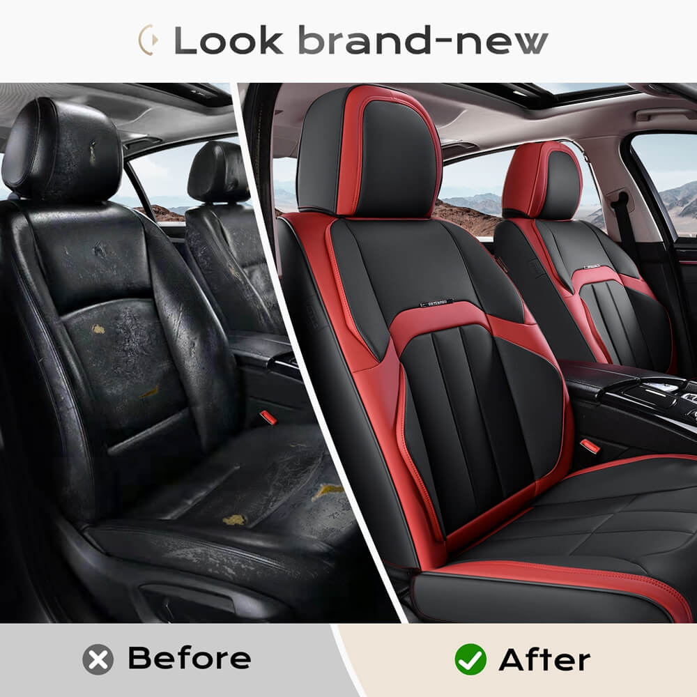 Coverado Front Seat Covers 2 Car Seats Quality Leatherette Universal Fit