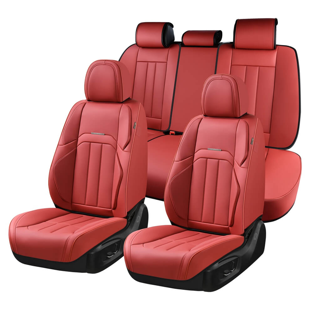 Coverado 5 Seats Full Set Seat Covers Quality Leatherette Car Front and Back Seat Protectors Universal Fit