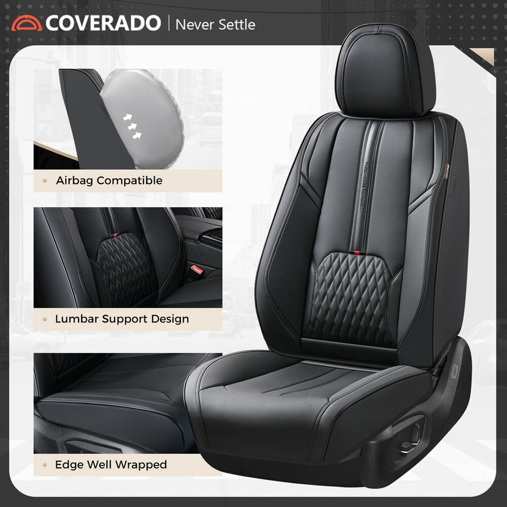 Coverado Car Seat Covers Front Seats Set Auto Interior Seat Protector Universal Fit