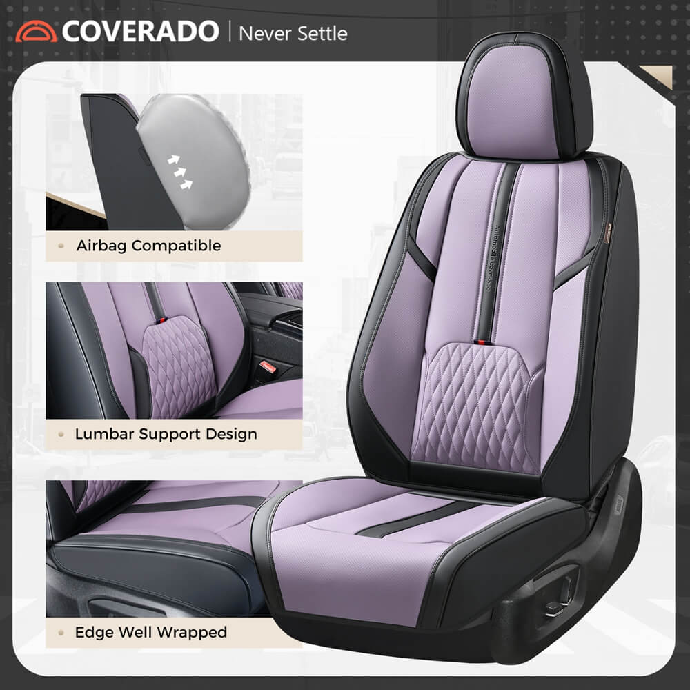 Coverado Car Seat Covers Front Seats Set Auto Interior Seat Protector Universal Fit