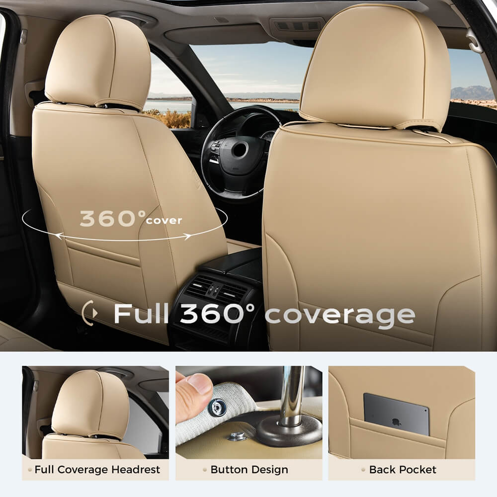 Coverado Car Seat Covers Set with 3D design Fashionable Auto Seats Universal Fit