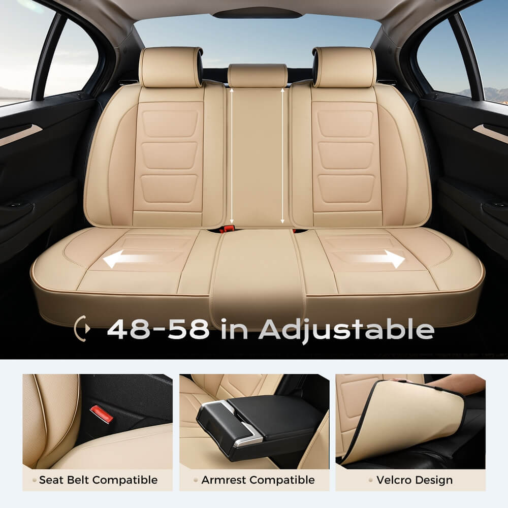 Coverado Car Seat Covers Set with 3D design Fashionable Auto Seats Universal Fit