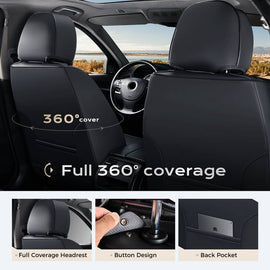 Coverado 2-Seat Front Car Seat Covers Set with 3D design Fashionable Auto Seats Universal Fit