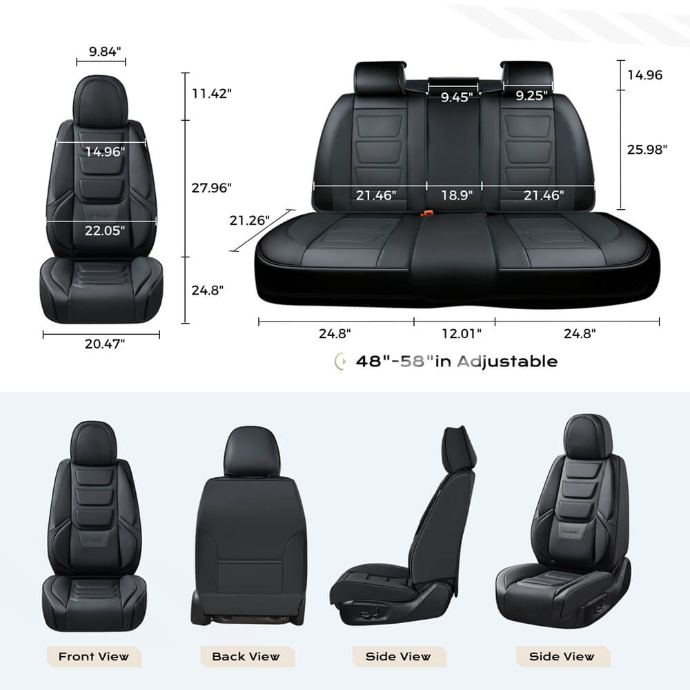 Coverado Car Seat Covers Set with 3D design Fashionable Auto Seats Universal Fit