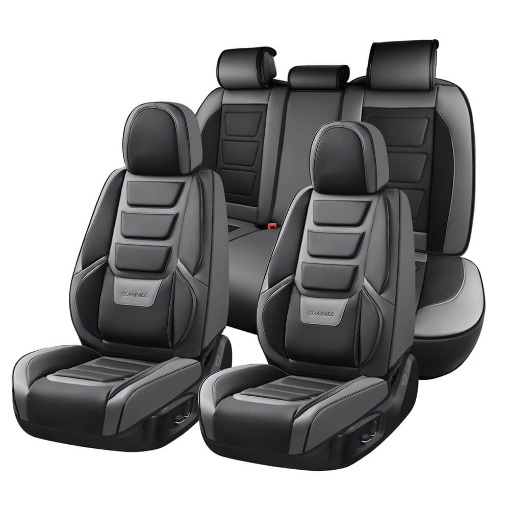 Coverado Car Seat Covers Set with 3D design Fashionable Auto Seats Universal Fit