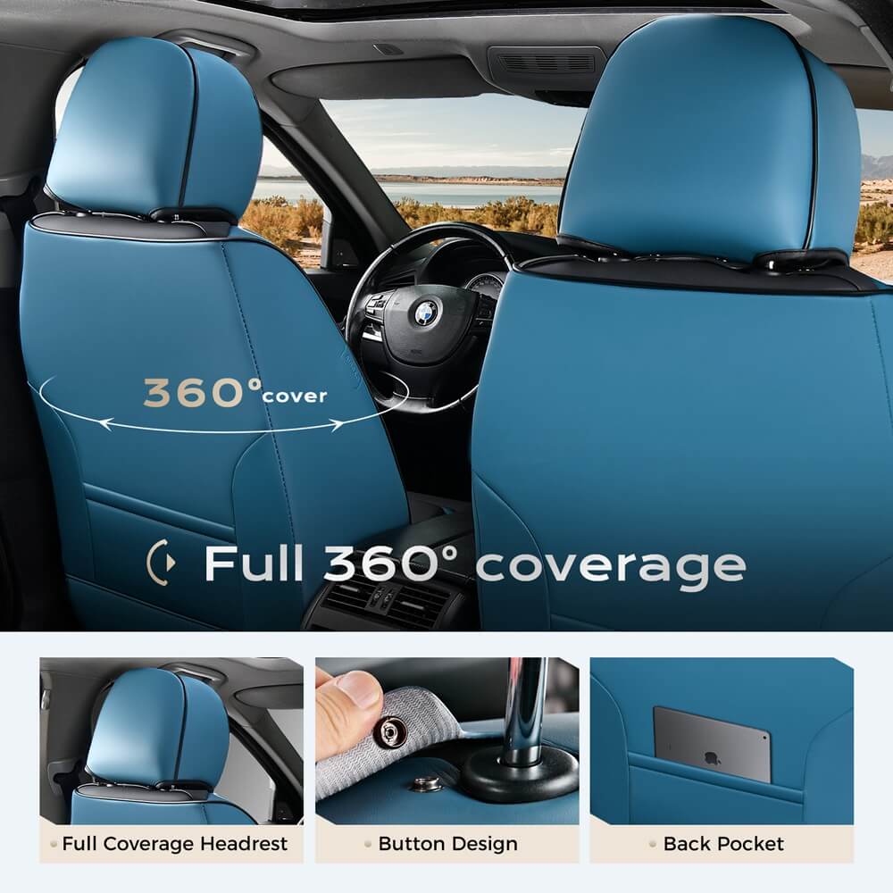 Coverado Car Seat Covers Set with 3D design Fashionable Auto Seats Universal Fit