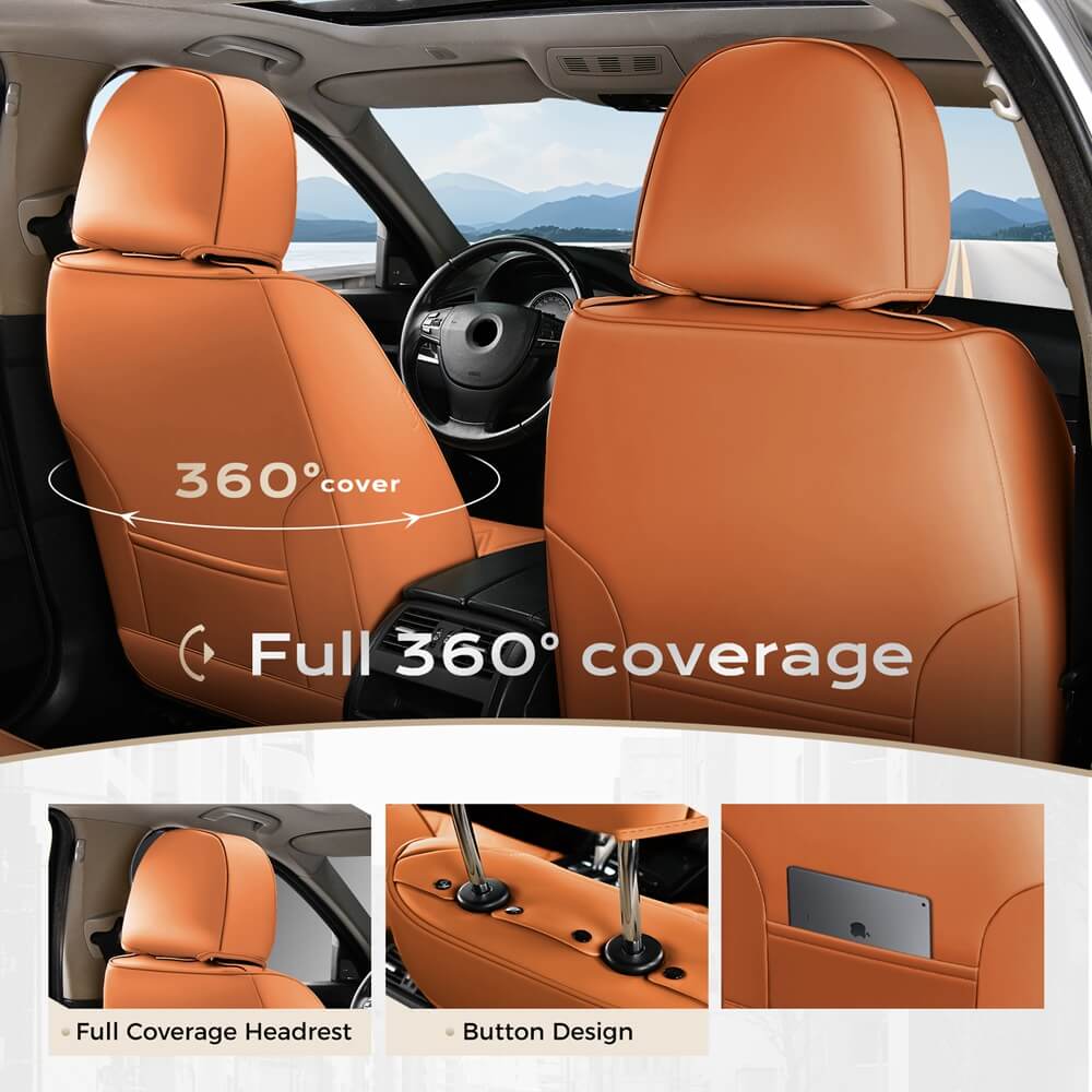 Coverado Car Seat Covers Set with 3D design Fashionable Auto Seats Universal Fit