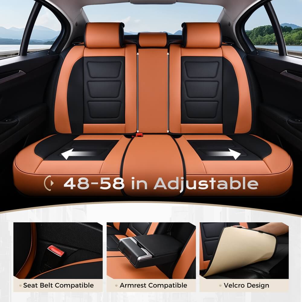 Coverado Car Seat Covers Set with 3D design Fashionable Auto Seats Universal Fit
