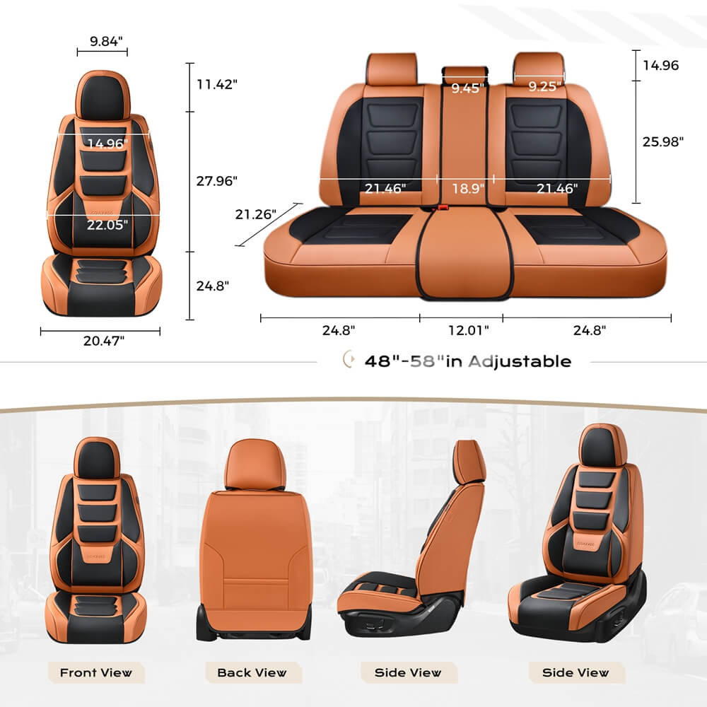 Coverado Car Seat Covers Set with 3D design Fashionable Auto Seats Universal Fit