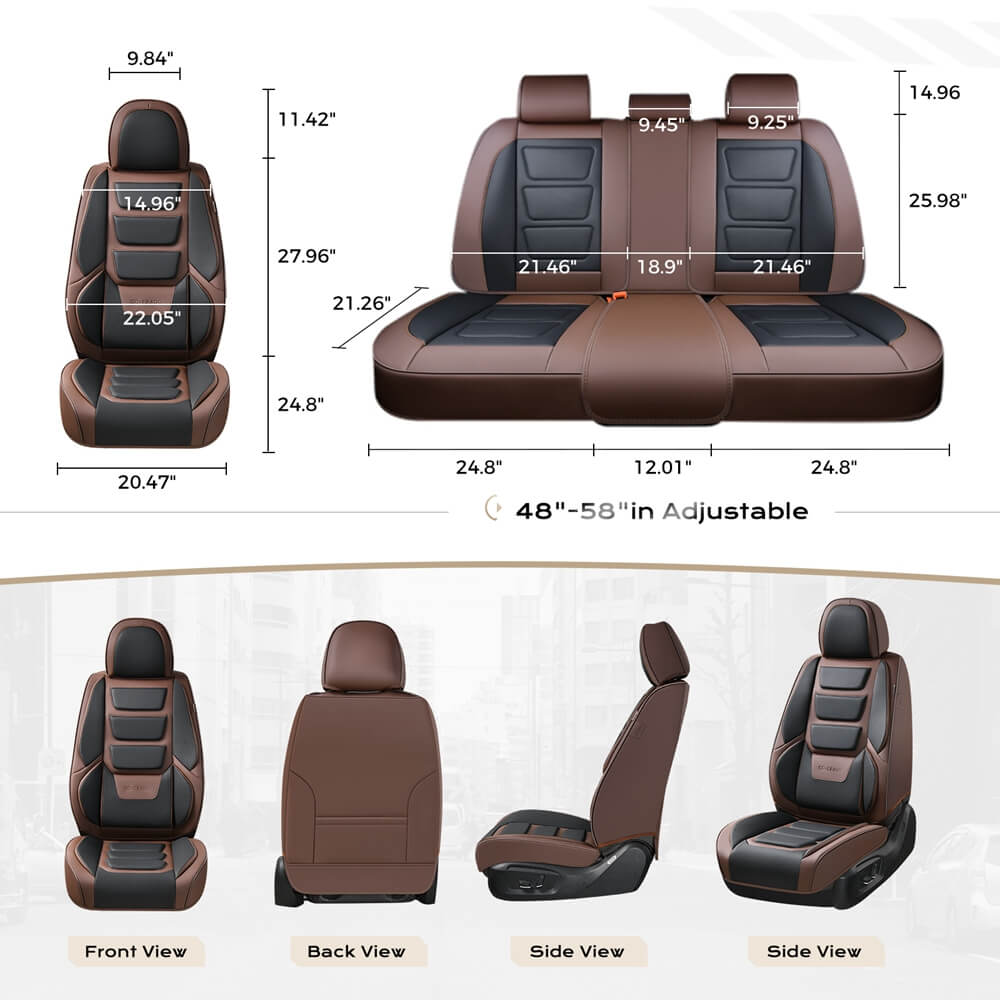 Coverado Car Seat Covers Set with 3D design Fashionable Auto Seats Universal Fit