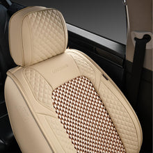 Load image into Gallery viewer, Coverado Full Set Seat Covers for Front and Back Seats Faux Leather&amp;Woven Fabric Breathable Universal Fit