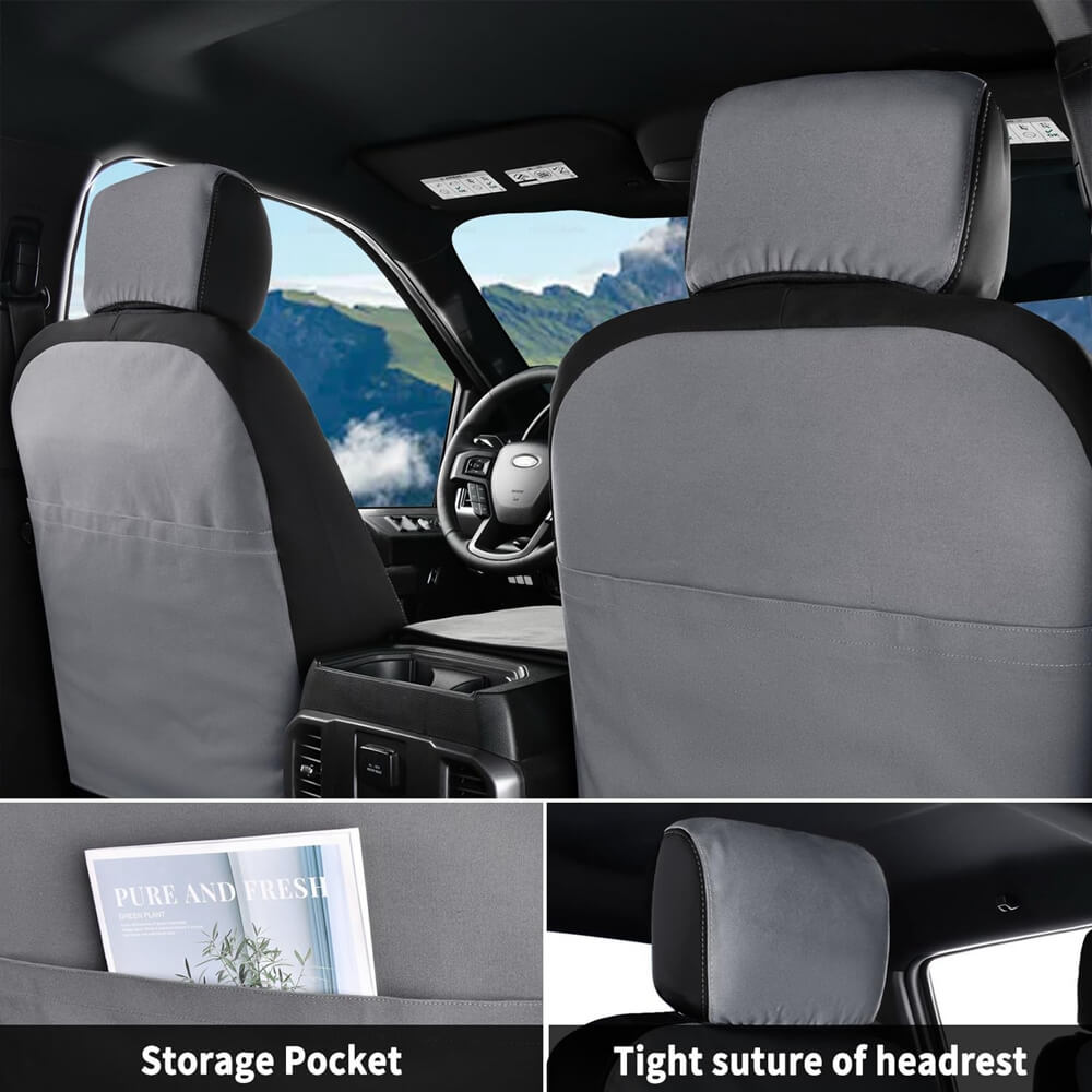 Fit 2015-2026 Ford F150, 2017-2026 Ford F250 F350 F450 Coverado Canvas Custom Seat Covers for Front/ Rear Seats