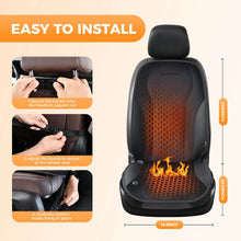 Load image into Gallery viewer, Coverado Fast Heating Pads Seat Heater Suede &amp; PU Leather Heated Car Seat Covers Cushion Universal Warmer Driver for Cold Winter
