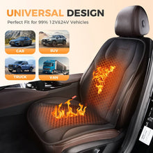 Load image into Gallery viewer, Coverado Fast Heating Pads Seat Heater Suede &amp; PU Leather Heated Car Seat Covers Cushion Universal Warmer Driver for Cold Winter