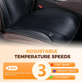 Coverado Fast Heating Pads Seat Heater Suede & PU Leather Heated Car Seat Covers Cushion Universal Warmer Driver for Cold Winter